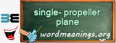 WordMeaning blackboard for single-propeller plane